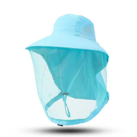 Hats Blue Outdoor Mosquito Proof Hat With Face Shield Breathable Fishing For Men Uv Protection Mesh Mask