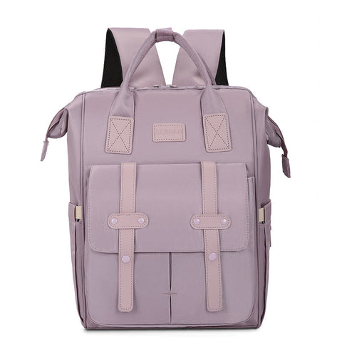 Women Backpacks Purple Fashionable Multi Function Mommy Bag Large Capacity Diaper Tote And Backpack For Moms Ideal Travel Everyday Use