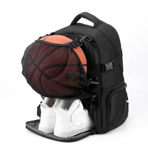 Women Backpacks Black Large Capacity Sports Backpack Waterproof Basketball And Soccer Bag Separate Shoe Compartment Student