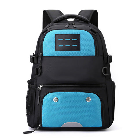 Women Backpacks Blue And Black Large Capacity Sports Backpack Waterproof Basketball & Soccer Bag Separate Shoe Compartment Student