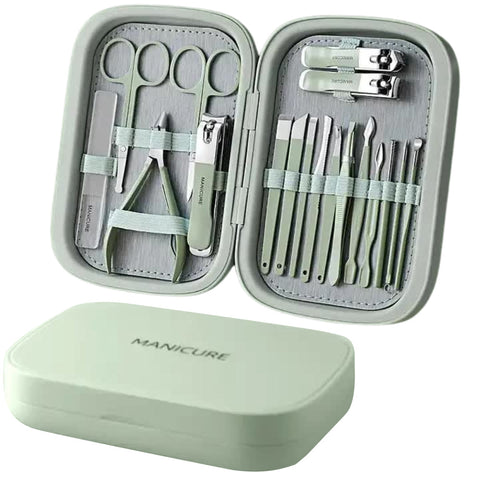 Manicure & Pedicure Tools & Kits 18 Piece Manicure And Pedicure Set Stainless Steel Nail Clipper Kit Professional Care Grooming Tools Compact Portable