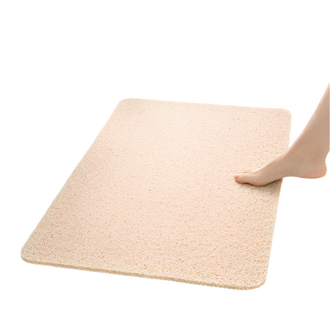 Elosung Beige Non Slip Loofah Style Bathroom Mat Quick Dry And Soft 44*75Cm Bath Mats Rugs & Toilet Covers