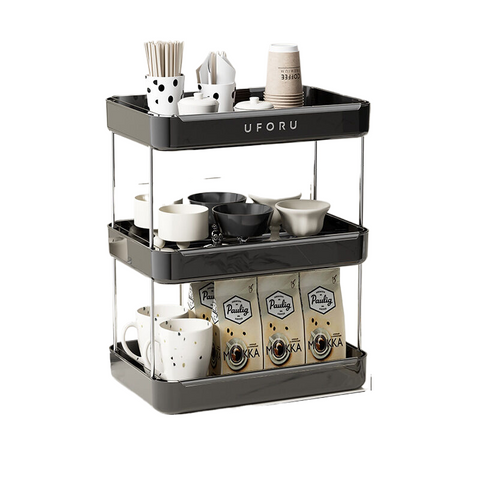 Racks & Holders Household Three Layer Storage Rack With Drain Tray Black