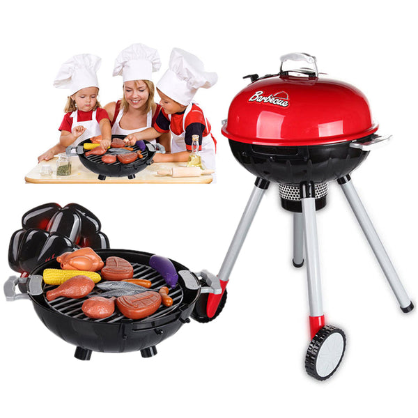 Pretend Food Kids Bbq Pretend Play Cooking Set Sausages Utensils Barbecue Grill Toy Cooker