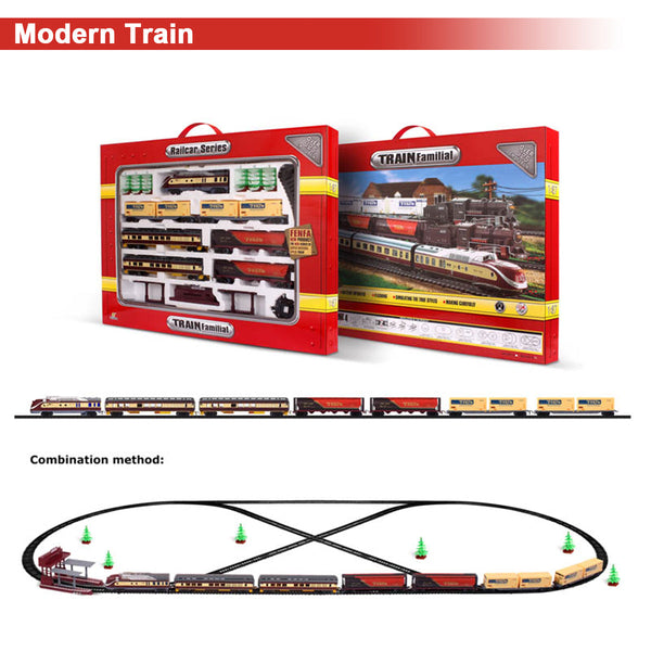 Other Classic Toys Electric Modern Toy Train Set Vehicle Rail Track Carriages With Sound And Lighting Kids