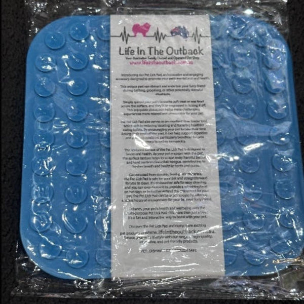 Dishes, Feeders & Fountains 1X Life In The Outback Pet Lick Pad Blue