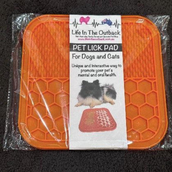 Dishes Feeders & Fountains 1X Life In The Outback Pet Lick Pad Orange