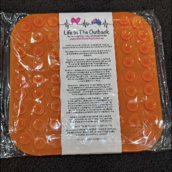 Dishes Feeders & Fountains 1X Life In The Outback Pet Lick Pad Orange