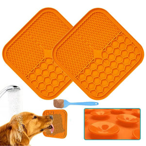 Dishes Feeders & Fountains 1X Life In The Outback Pet Lick Pad Orange