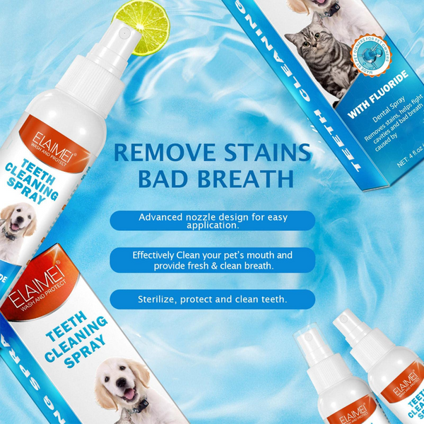 Dog Grooming 2 Pcs Pet Oral Breath Freshener Spray | Eliminates Bad Dental Care For Dogs & Cats