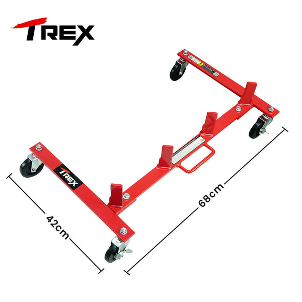 Workshop Dollies T Rex Vehicle Positioning Jack Storage Rack Stand Heavy Duty Design With Locking Castor Wheels