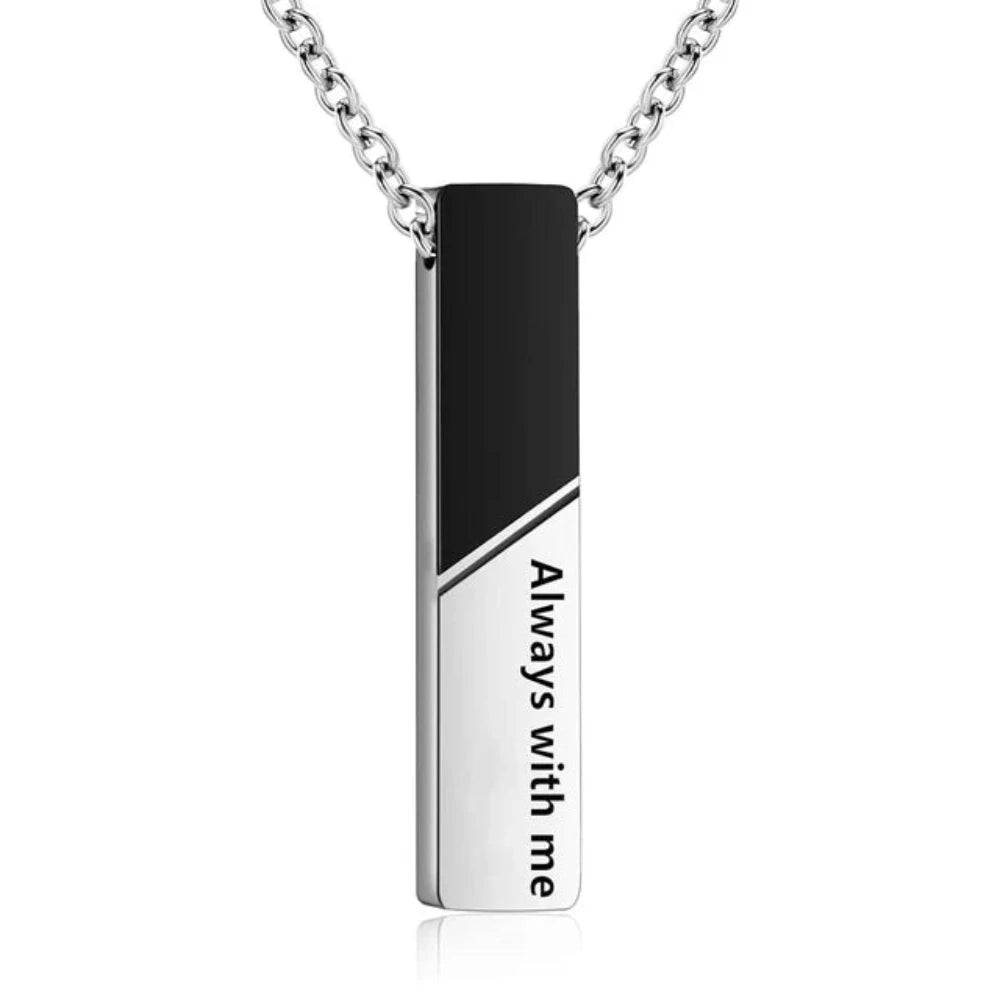 Necklaces & Pendants Vertical Bar Cremation Jewelry Urn Necklace For Ashes Stainless Steel Pendant