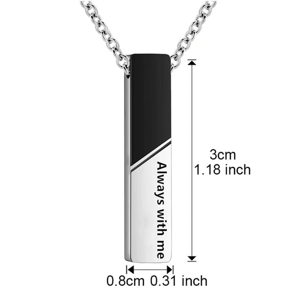 Necklaces & Pendants Vertical Bar Cremation Jewelry Urn Necklace For Ashes Stainless Steel Pendant