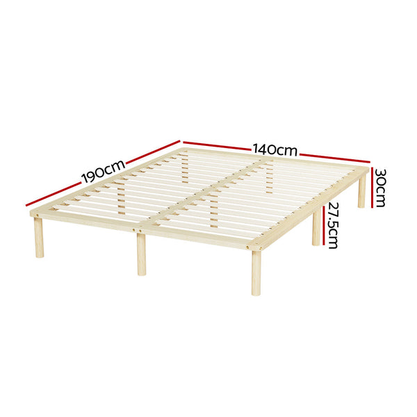 Double Bed Frames Artiss Bed Frame Double Size Wooden Base Mattress Platform Timber Pine Amba