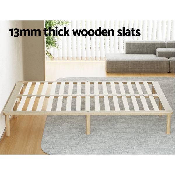 Double Bed Frames Artiss Bed Frame Double Size Wooden Base Mattress Platform Timber Pine Amba