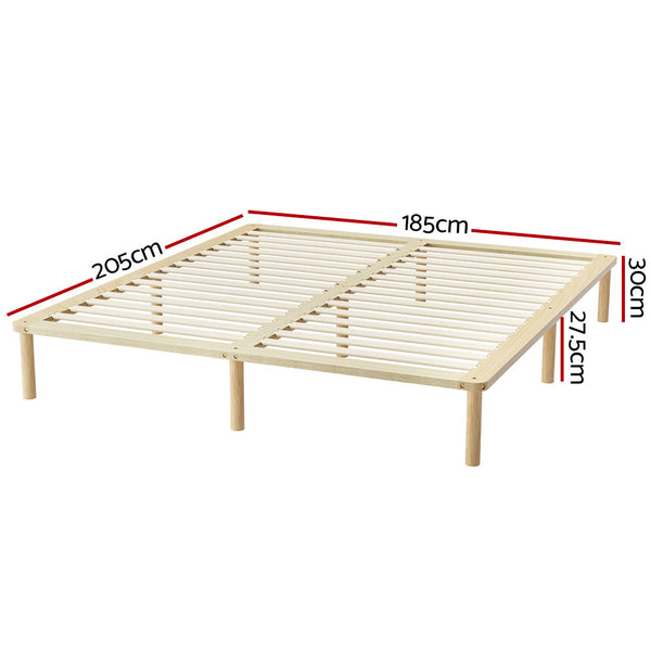 King Bed Frames Artiss Bed Frame King Size Wooden Base Mattress Platform Timber Pine Amba