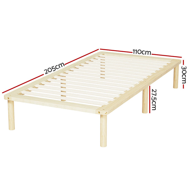 King Single Bed Frames Artiss Bed Frame King Single Size Wooden Base Mattress Platform Timber Pine Amba