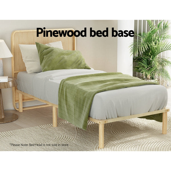 King Single Bed Frames Artiss Bed Frame King Single Size Wooden Base Mattress Platform Timber Pine Amba