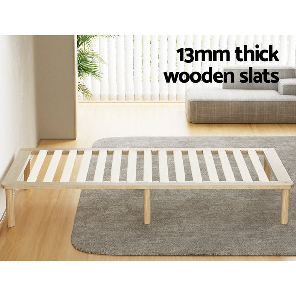 King Single Bed Frames Artiss Bed Frame King Single Size Wooden Base Mattress Platform Timber Pine Amba