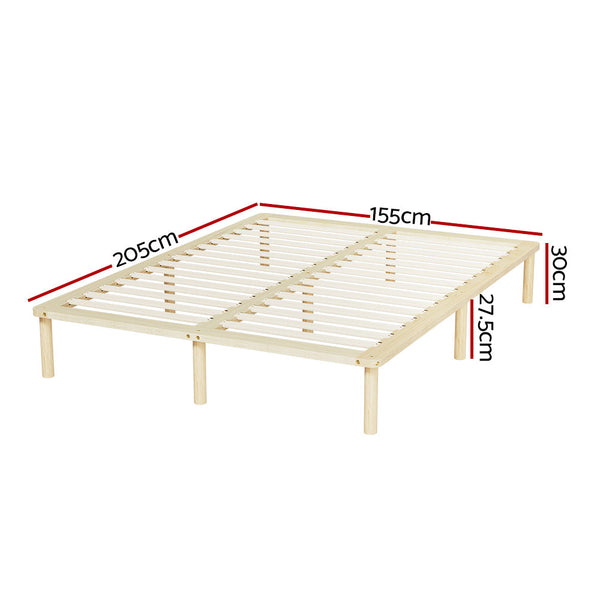 Queen Bed Frames Artiss Bed Frame Queen Size Wooden Base Mattress Platform Timber Pine Amba