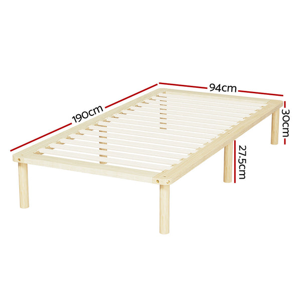 Single Bed Frames Artiss Bed Frame Single Size Wooden Base Mattress Platform Timber Pine Amba