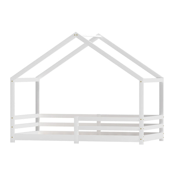 Single Bed Frames Artiss Bed Frame Wooden Kids Single House White Amos