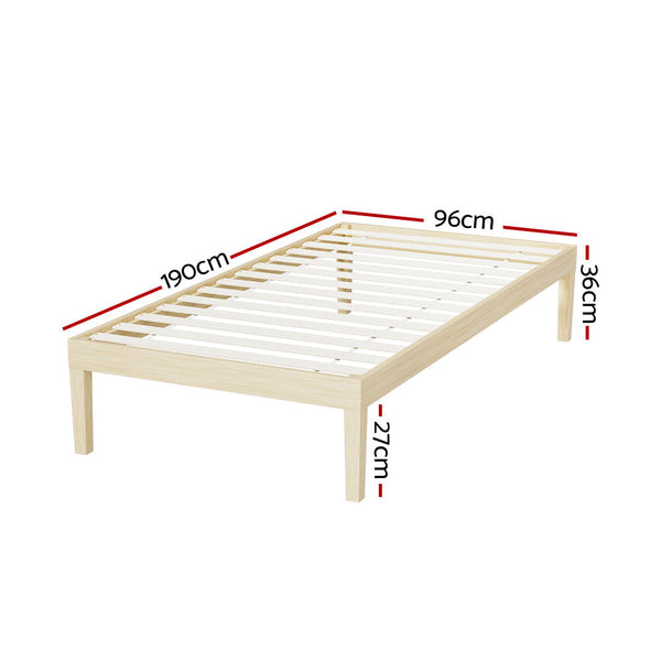 Single Bed Frames Artiss Bed Frame Single Size Wooden Base Mattress Platform Timber Pine Bruno