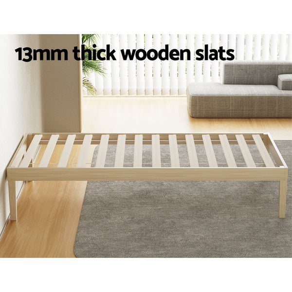 Single Bed Frames Artiss Bed Frame Single Size Wooden Base Mattress Platform Timber Pine Bruno