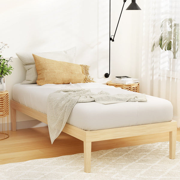 Single Bed Frames Artiss Bed Frame Single Size Wooden Base Mattress Platform Timber Pine Bruno