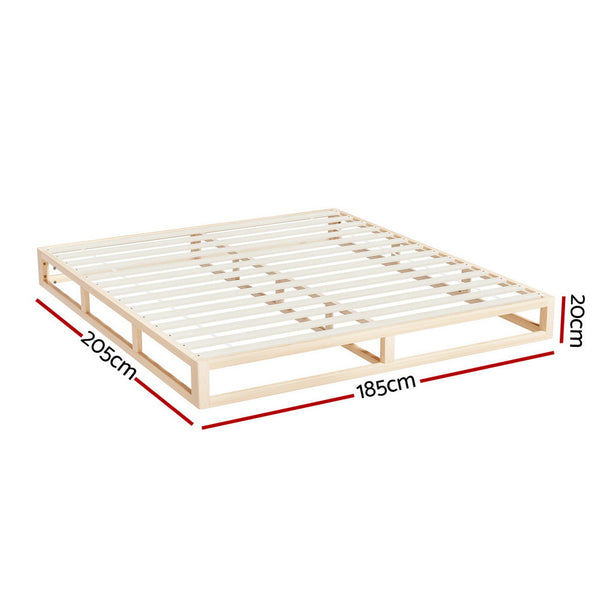 King Bed Frames Artiss Bed Frame King Size Wooden Base Mattress Platform Timber Pine Kalam