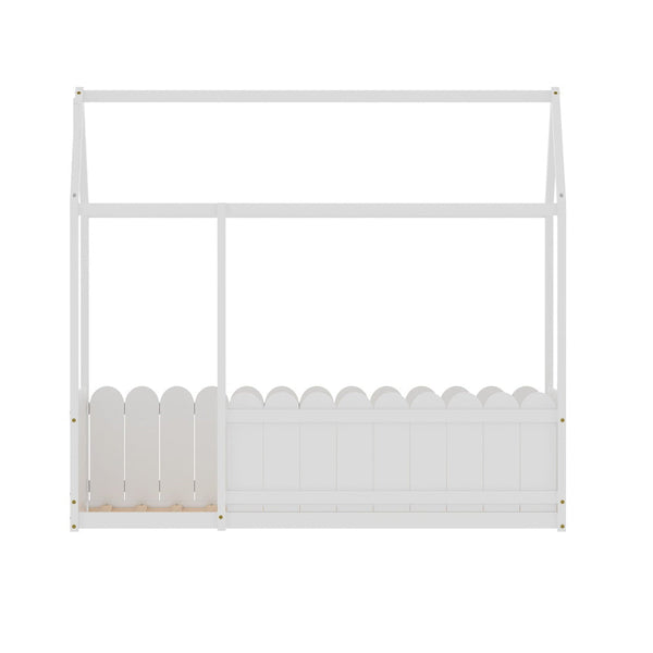 Single Bed Frames Artiss Bed Frame Wooden Kids House Single White Kori