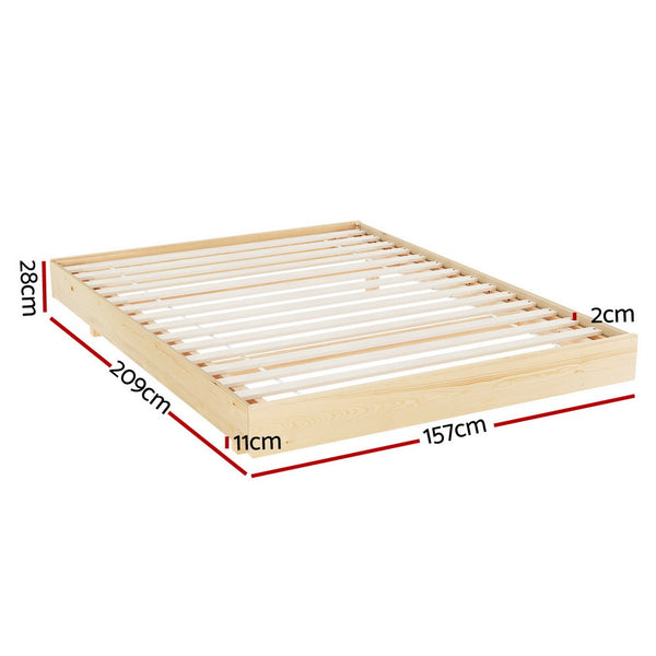 Queen Bed Frames Artiss Bed Frame Queen Size Floating Wooden Mattress Base Platform Timber Odin