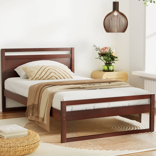 King Single Bed Frames Artiss Bed Frame King Single Size Wooden Walnut Witton