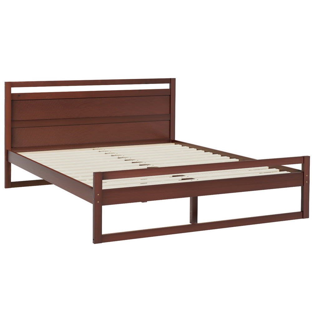 Queen Bed Frames Artiss Bed Frame Queen Size Wooden Walnut Witton