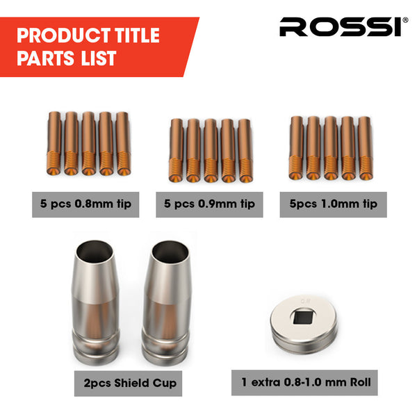 Other Welding Equipment Rossi 18Pc Welding Consumables Kit To Suit Mig/Mag 14 15Ak Torch Includes Tips Shield Cups