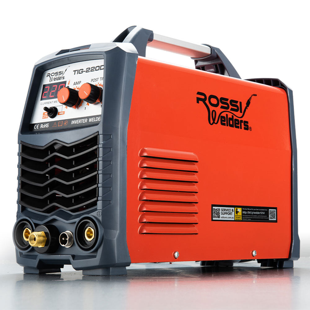 Inverter Welders Rossi 220 Amp Tig Welder Portable Gtaw Stick Gas Tungsten Arc Mma Inverter Welding Machine 15A Plug