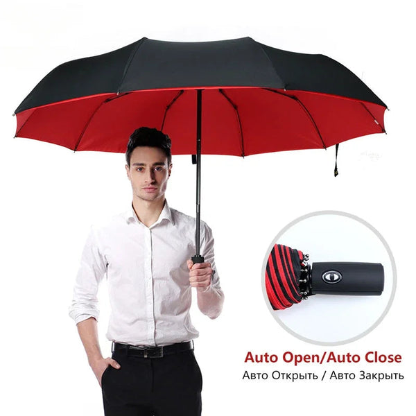 Umbrellas Windproof Double Layer Resistant Umbrella Fully Automatic For Men And Women