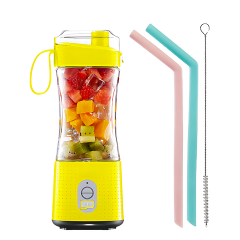 Juicers Mini Juicer Yellow Portable Blender Rechargeable Bottle Shaker 380Ml