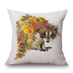 Cushions & Decorative Pillows A Raccoon Fruits On Cotton Linen Pillow Cover