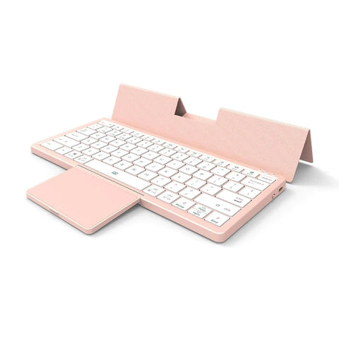 Keyboards & Keypads Bluetooth Keyboard Pink Mini Foldable Wireless Keys With Touchpad For Computers