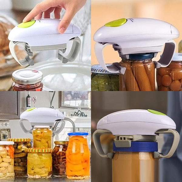 Electric One Push Battery Powered Jar Lid Opener Kitchen Gadget