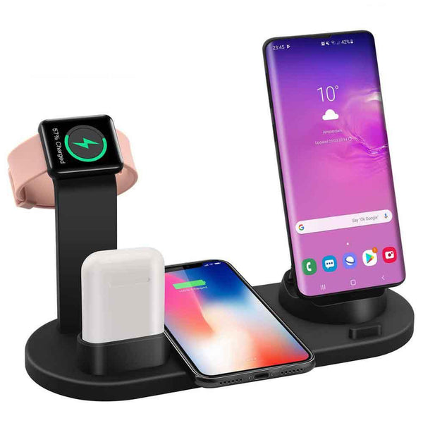 Chargers & Cradles 4 In 1 Wireless Charging Dock Station For Apple Watch Iphone X Xs Xr Max 11 Pro 8 Airpods 10W Qi Fast Charger Stand Holder