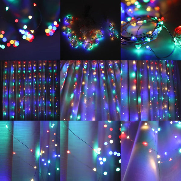 String Lights 3M X 2M Usb 8 Modes Remote Control 200 Led Curtain