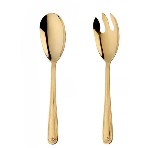 Serving Utensils & Sets Gold Stainless Steel Giant Salad Spoon And Fork Set Kitchen Dining Cutlery