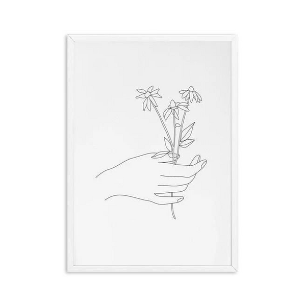 Abstract Botanical Canvas Drawing Style Prints Home Decor