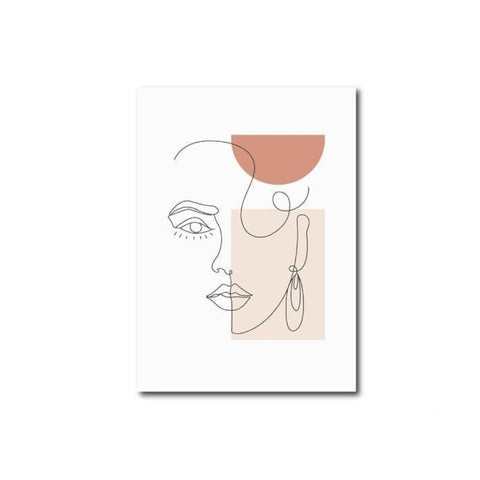 Posters & Prints Abstract Visage Canvas Simple Modern Woman Print Home Decor Wall Art