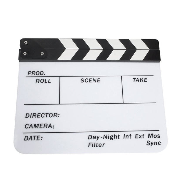 Movie Camera Accessories Acrylic Clapboard Dry Erase Director Film Movie Clapper Board Slate 9.6 11.7