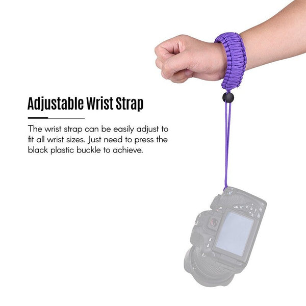 Adjustable Braided Paracord Camera Wrist Strap Lanyard Purple
