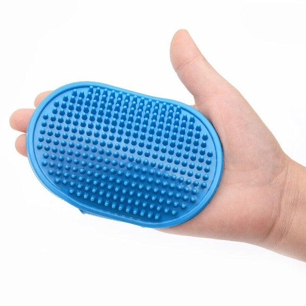 Dog Grooming Adjustable Oval Shape Bath Massage Brush For Pet Dogs Cleaning Supplies 42335 Newblue