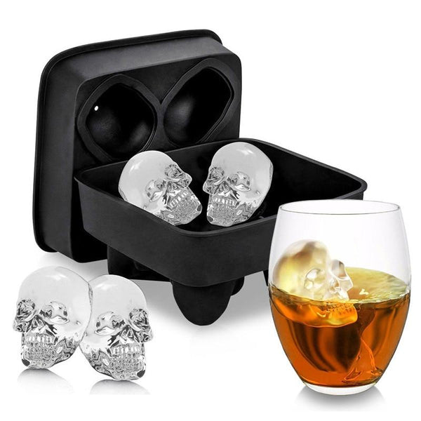 Ice Cubes, Trays & Moulds Skulls Or Spheres Large Black Ice Cube Tray Silicone Mold